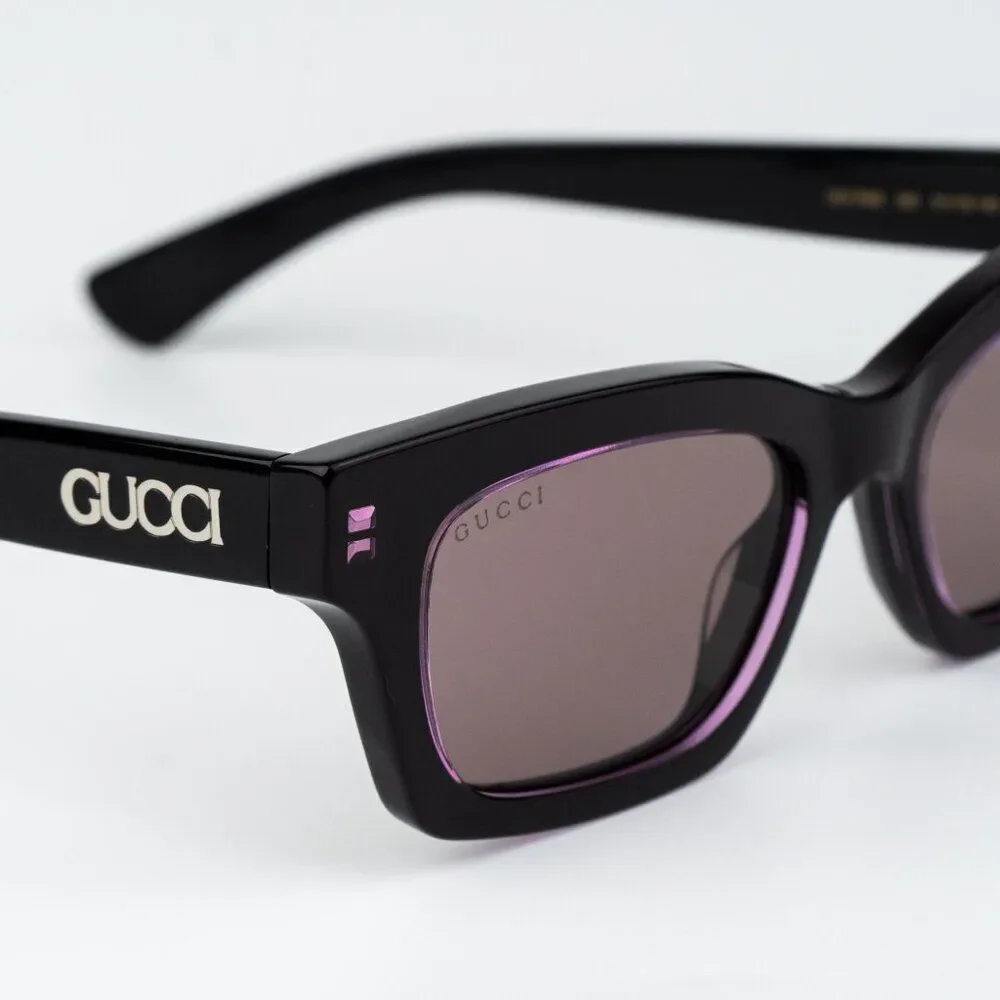 Gucci Women Sunglasses Black Violet Cat Eye GG1790S 003 NEW AUTHENTIC